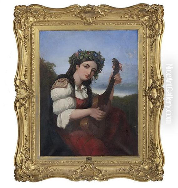 Young Neapolitan Girl With Mandolin - view 1