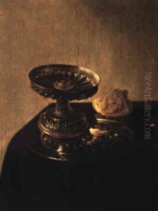 Still Life With A 'hans In The Cellar,' A Pewter Plate And Bread