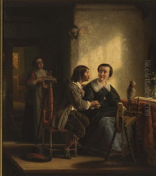 Dutch Interior Scene With Figures - view 1