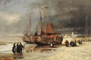 Le Retour Des Pecheurs Avant La Tempete by Emile Adelard Breton