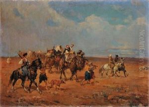 Paesaggo Con Beduini (triptych)