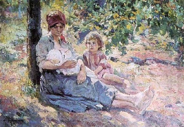 Mere Et Enfants Dans Un Parc - view 1