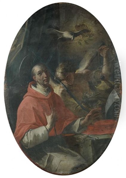 Saint Gregoire Le Grand, Saint Hugues D'avalon, Saint Anthelme Et Un Saint Non Identifie D'avalon, Saint Anthelme Et Un Saint Non Identifie (set Of 4) - view 1