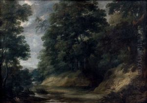 Paysage Boise De La Foret De Soignes by Lodewijk De Vadder