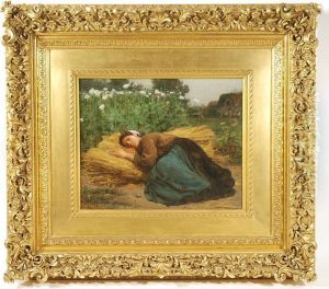 Woman Asleep On Hay by Jules Breton
