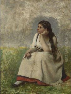 Jeune Fille Pensive by Jules Breton