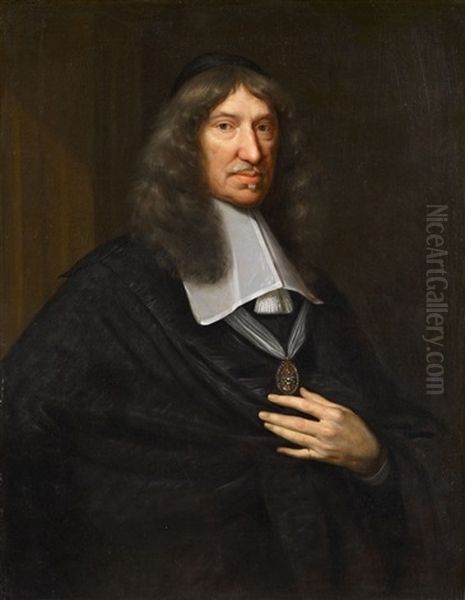 Portrait Of Pieter Van Loon Holding A Medal - view 1