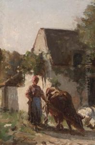 Gardeuse De Vache by Jules Breton