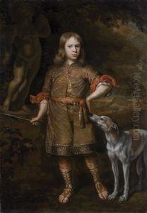 Portrait Of A Boy As A Hunter, Holding A Boar Spear, With His Greyhound