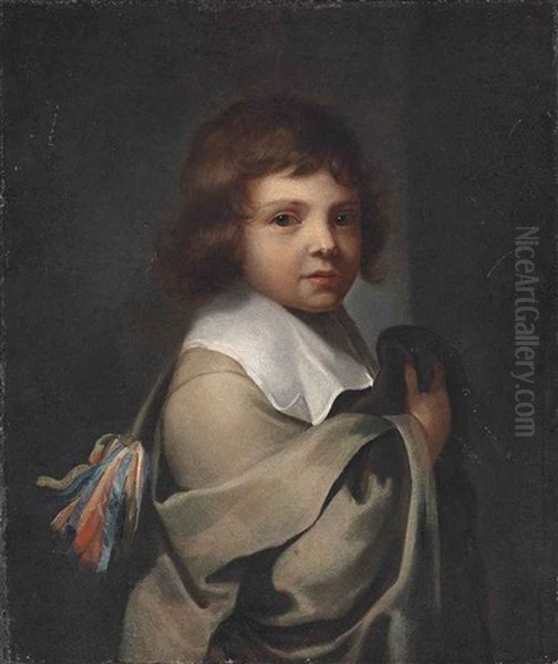 Portrait Of A Boy, Half-length, In A Grey Cloak And White Collar - view 1