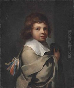 Portrait Of A Boy, Half-length, In A Grey Cloak And White Collar
