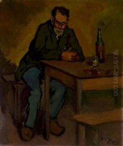 A Peasant Seated At A Table A Peasant Seated At A Table