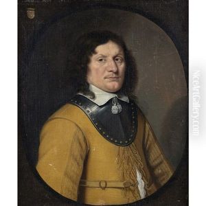 Portrait D'homme En Habit Jaune Dans Un Ovale Peint