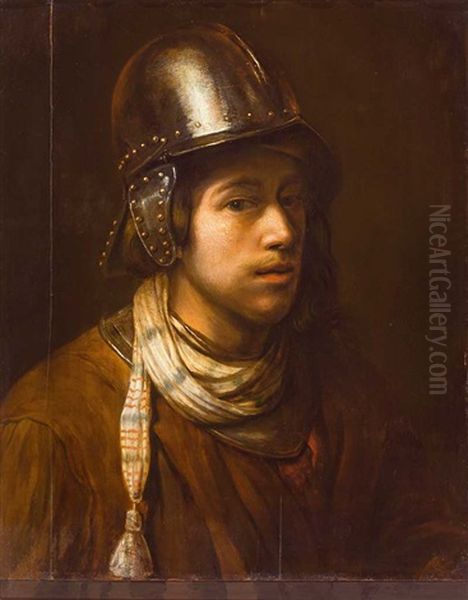 Portrait Eines Jungen Mannes Mit Helm Und Brustharnisch - view 1