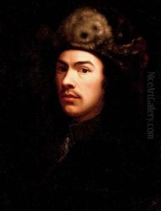 Portrait Of A Man, Possibly A Self-portrait, In A Black Coat And Fur Hat by Wallerant Vaillant