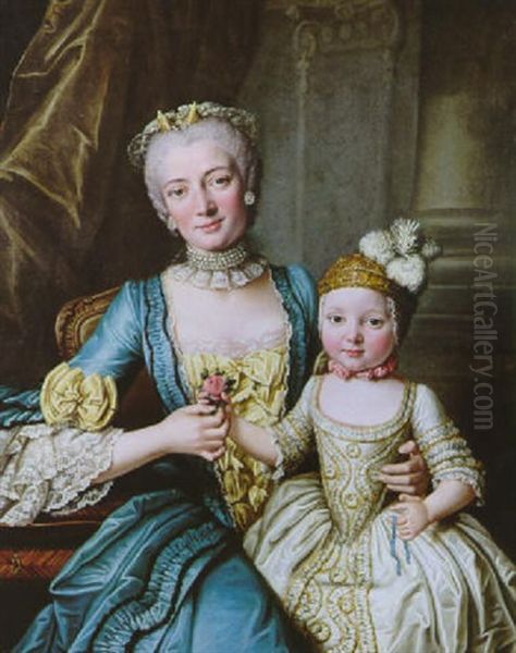 Portrait D'une Dame De Qualite Et Sa Fille - view 1
