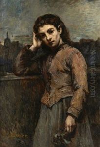 Marchande De Petits Bouquets by Jules Emmanuel Valadon