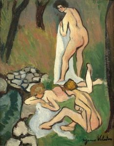 Esquisse Pour "baigneuses Au Bord D'un Ruisseau" by Suzanne Valadon