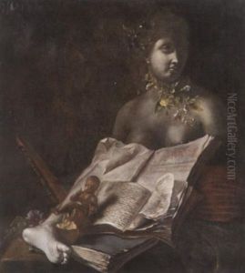 Variastilleben Mit Buste, Aufgeschlagenem Folianten Und Einer Kleinen Cupido-figur