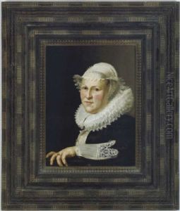 Bildnis Einer Frau Mit Einer Halskrause Und Einer Haube Aus Brusseler Spitzen by Werner van den Valckert