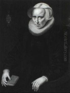 Portrait Of A Lady Holding A Bible (member Of The Suyderhoef Family?) by Werner van den Valckert