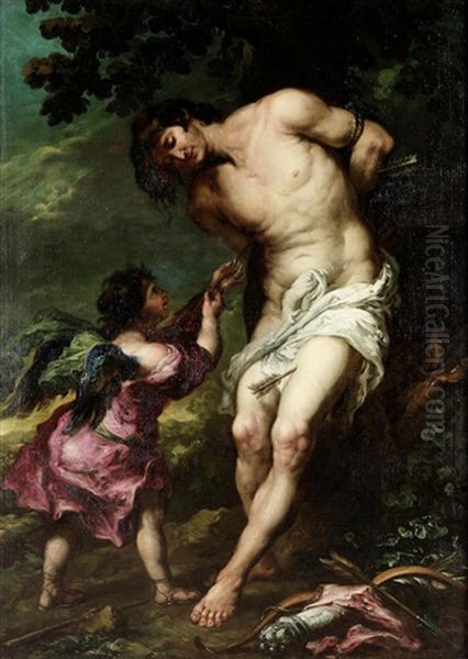 Saint Sebastian Tended By An Angel - view 1