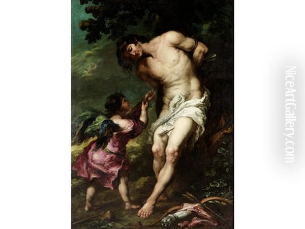 Saint Sebastian Tended By An Angel - view 1