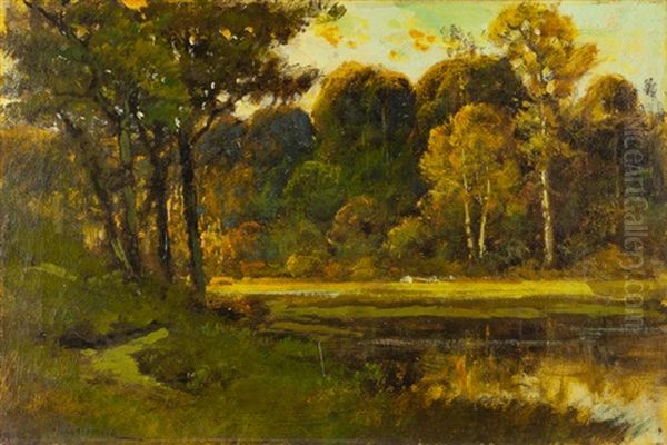 Trees In A Lakeside Landscape - view 1