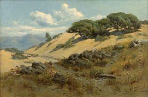 Cows In A Rolling Hills Landscape by Manuel Valencia