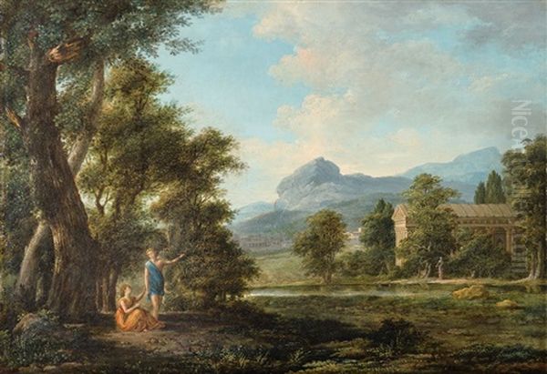 Paysage Classique Avec Le Temple De Neptune - view 1