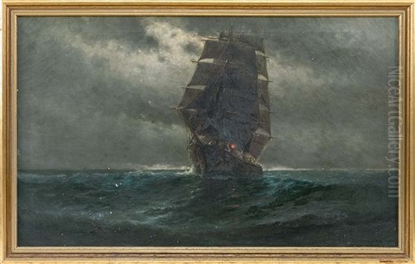 Moonlit Ship Under Full Sail - view 1