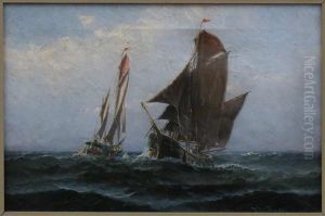 Two Sailing Ships At Sea Two Sailing Ships At Sea