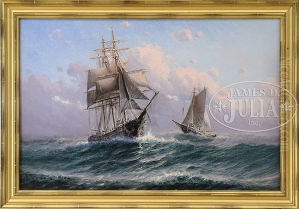 Two Ships In Open Seas - view 1