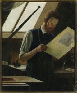 Beim Betrachten Eines Bildes by Ludwig Valenta