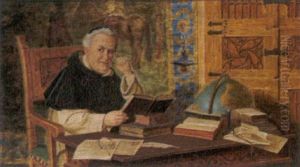 Im Studierzimmer by Ludwig Valenta