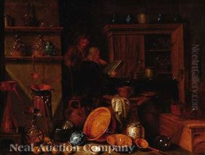 "kitchen Interior With Figures by Giovanni Domenico Valentino
