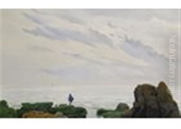 Coastal Seascape In Chile With A Figure On The Shore - view 1