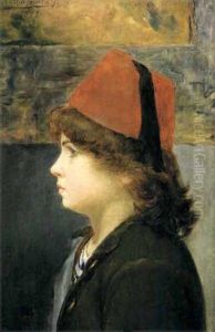 Enfant De Profil Coiffe D'un Fez
