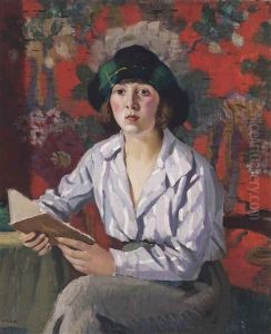A Lady Reading by Adolphe Pierre Valette