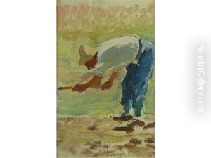 A Vineyard Worker by Adolphe Pierre Valette