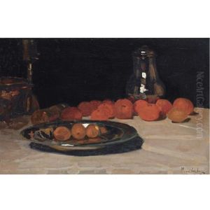 A Still Life With Fruit by Maurits Van Der Valk