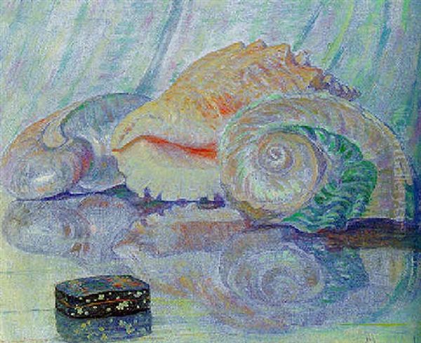 A Still Life With Shells And A Chinese Lacquer Box - view 1
