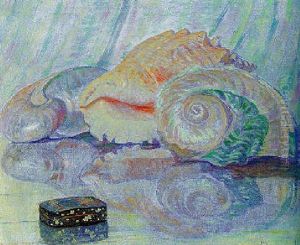 A Still Life With Shells And A Chinese Lacquer Box