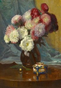 Blumenstrauss In Vase by Georg Valka