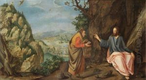 The Temptation Of Christ by Marten van Valkenborch the Elder