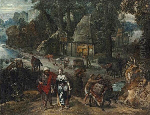 A Hamlet In A Wooded Clearing With Jacob And Rachel - view 1