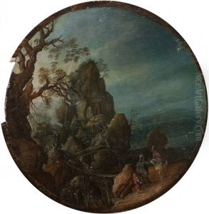 Paysage De Montagne Avec Des Promeneurs