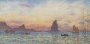 Cornish Coast Near Newquay by John Edward Brett
