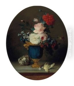 Bouquet Of Flowers In A Gilt-bronze Mounted Vase