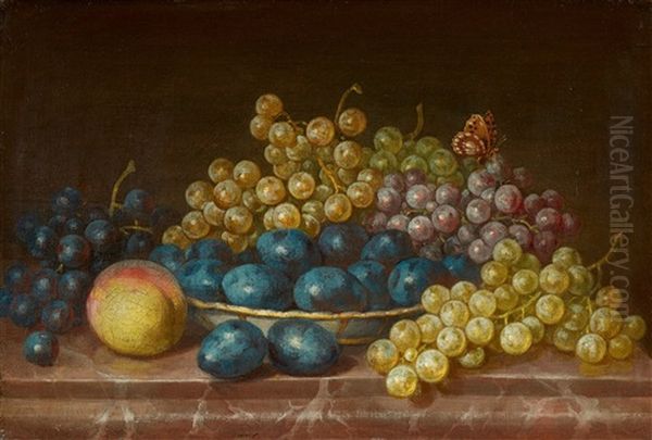 Still Life With Grapes, Plums And A Peach by Anne Vallayer-Coster